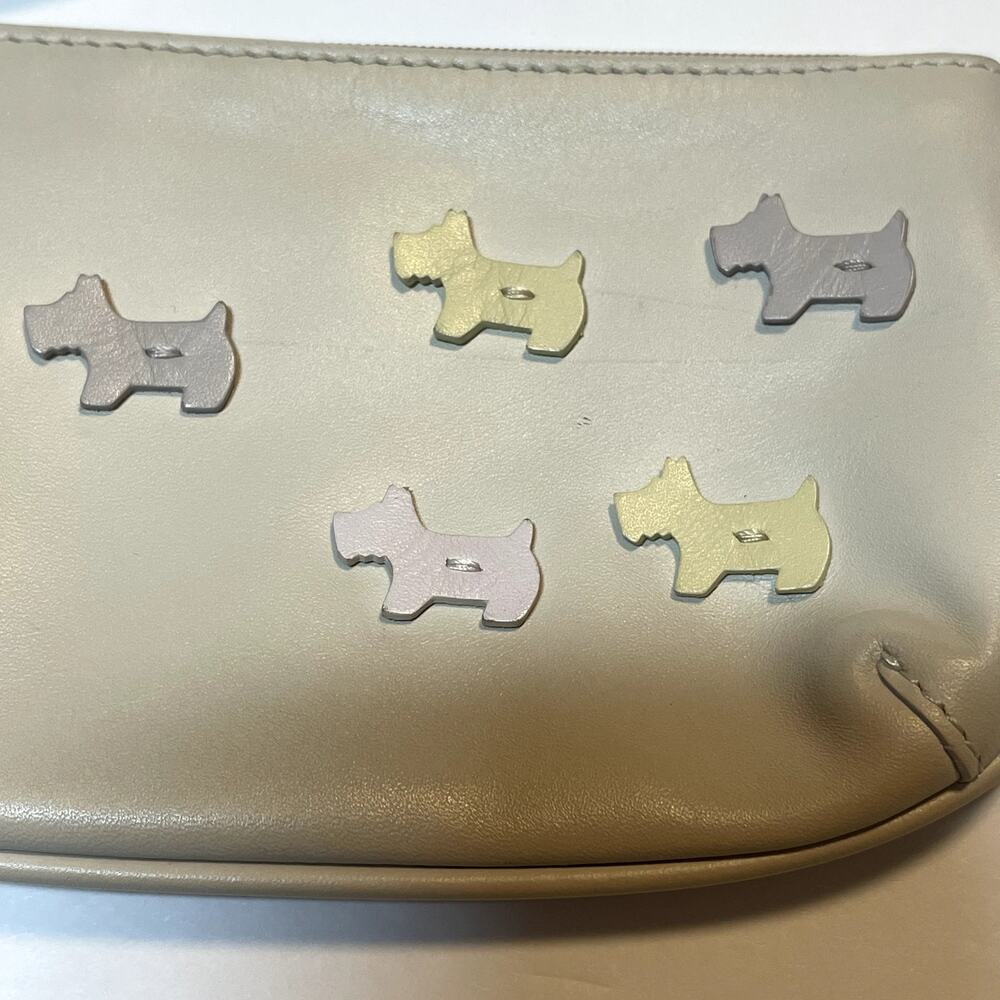 Radley London Cream Leather Wristlet Mini Bag Vintage Y2K Dog Classic - Picture 3 of 14